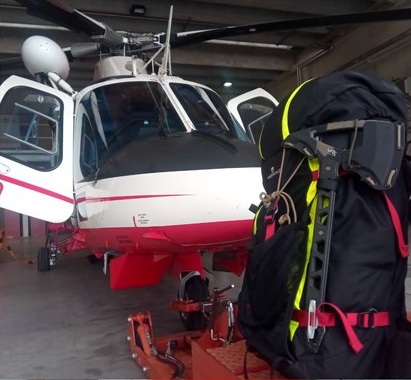 Strikeback carried on equipment beside a rescue helicopter