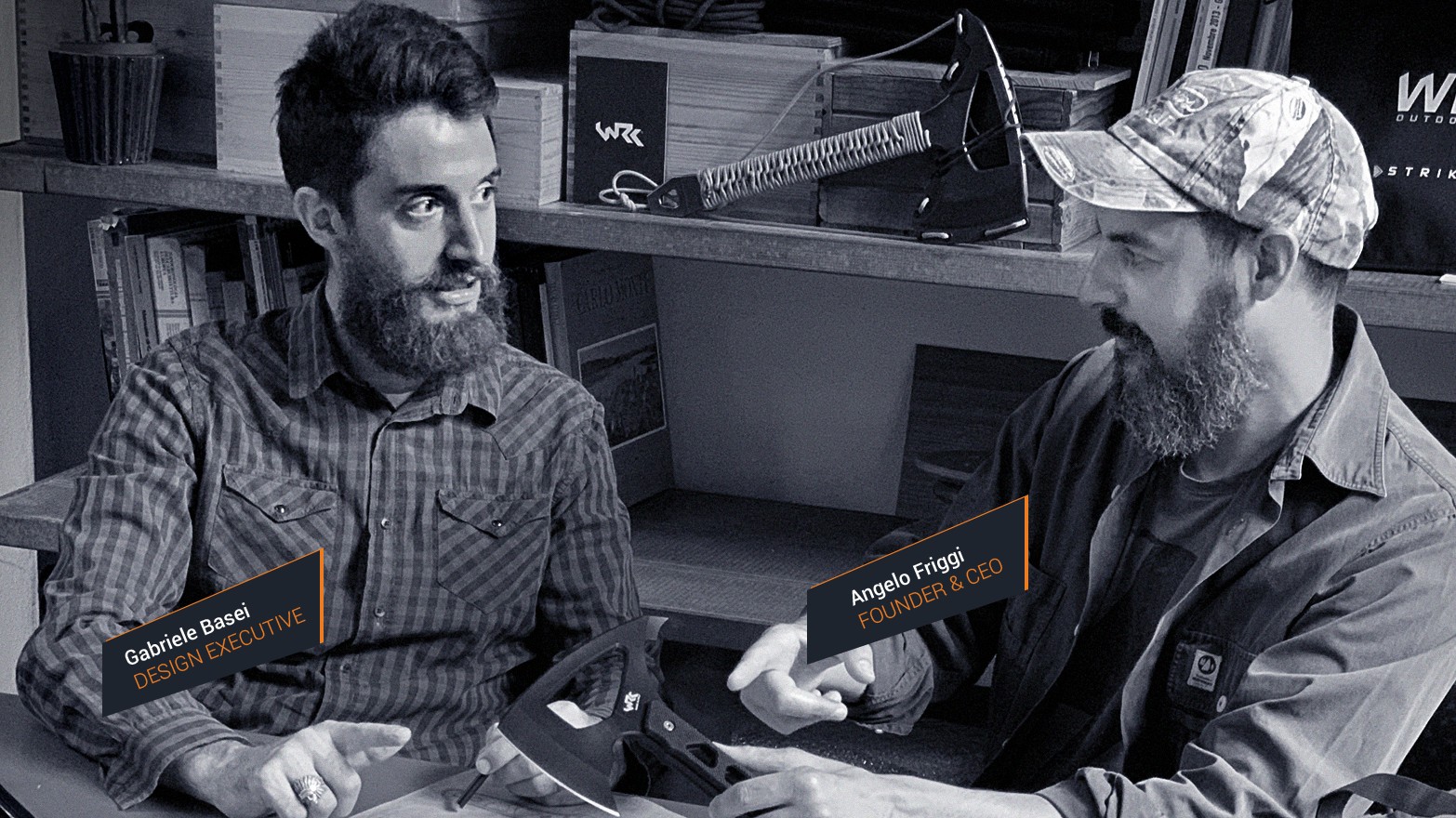 Angelo Friggi and Gabriele Basei discussing the Strikeback design